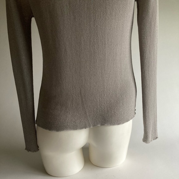 New Eileen Fisher Grey Viscose Nylon Crewneck Long Sleeve Top size M - Picture 7 of 8